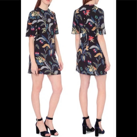 NWOT MAJE Rimbaud Baroque Print Mini Dress - Picture 3 of 8